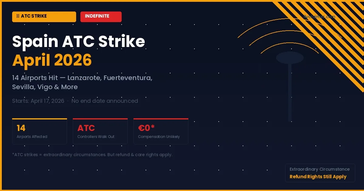 Spain ATC Strike April 2026: 14 Airports Hit — Are You Owed Compensation?